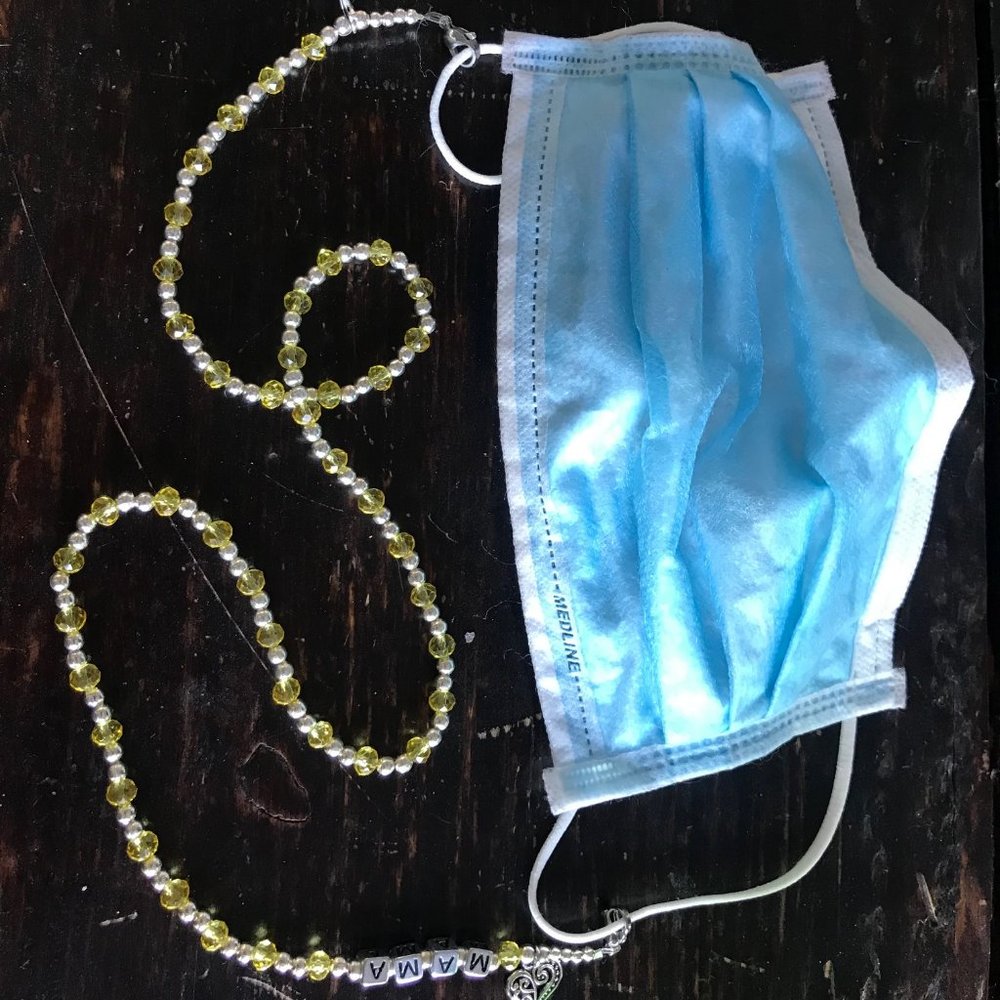 Face Mask Holder Bead Necklace Lanyard Personalize
